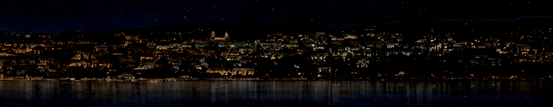 Plan Lumie╠Çre II - Lausanne de nuit depuis le lac_plusclair